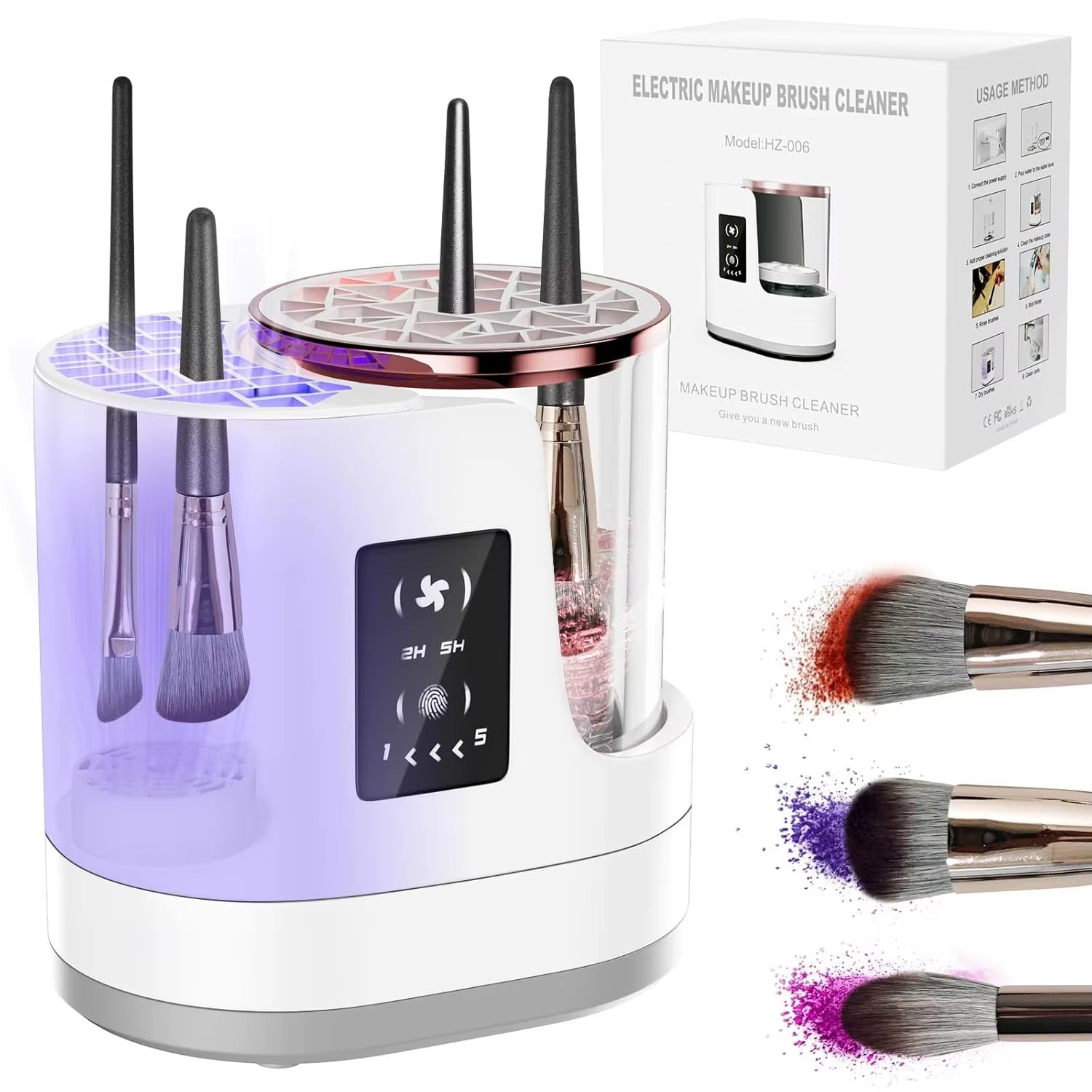 3 in 1 Electric Makeup Brush Cleaner Machine with Makeup Brush Dryer for All Size Beauty Makeup Brush Cosmetic Tools Fast Drying