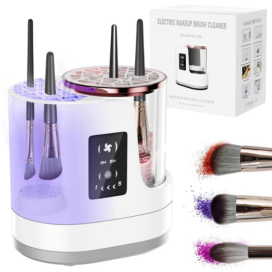 3 in 1 Electric Makeup Brush Cleaner Machine with Makeup Brush Dryer for All Size Beauty Makeup Brush Cosmetic Tools Fast Drying