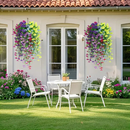 Artificial Flower New Artificial Hanging Flowers and Plants Easter Decoration 2025 Uv-Resistant and Realistic Room Decor Wedding
