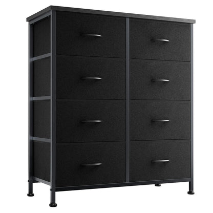 8 Drawers Dresser Organizer Storage Drawers Fabric Storage Tower, Chest of Drawers with Fabric Bins, Steel Frame, Wooden Top