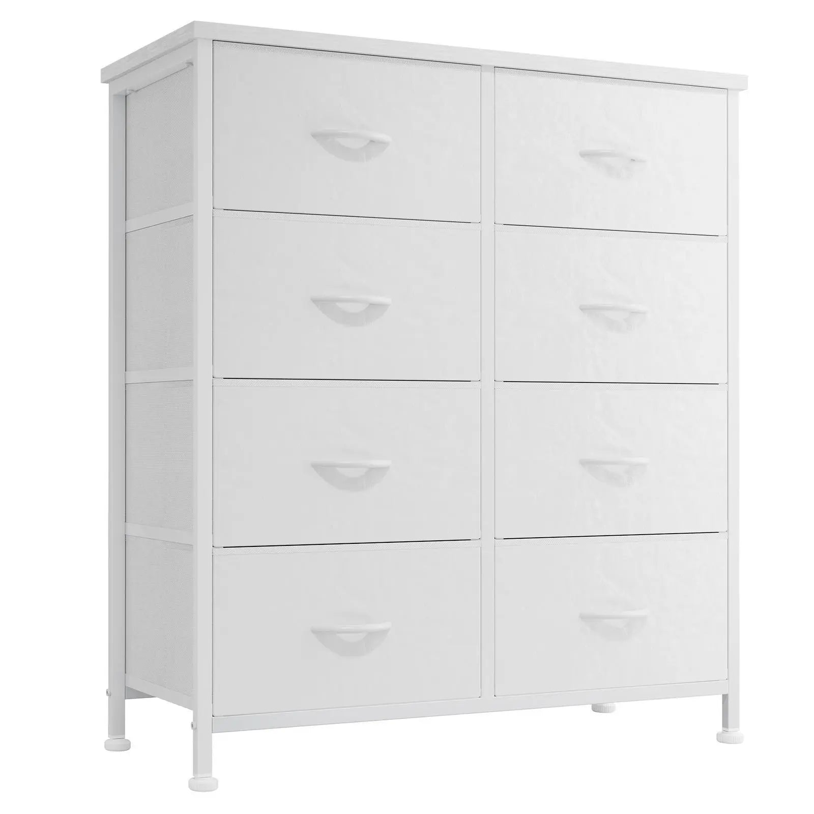 8 Drawers Dresser Organizer Storage Drawers Fabric Storage Tower, Chest of Drawers with Fabric Bins, Steel Frame, Wooden Top